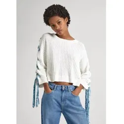Pepe Jeans für Damen. PL702134 GAia Pullover weiß (S), Baumwolle, Langarm
