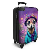 NoBoringSuitcases.com© Hartschalen-Trolley Erdmännchen - Blumen - Farbe - Lila - Porträt - Erdmännchen 55x35x20cm, 4 Rollen, Kinder Koffer Klein, Trolley Handgepäck bunt 35 cm x 55 cm x 20 cm