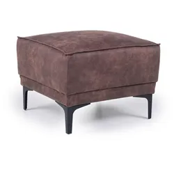 Polsterhocker PLACES OF STYLE "Oland", braun (dunkelbraun), B:56cm H:45cm T:58cm, Struktur 100% Polyester Struktur weich, Struktur 100% Polyester Luxus-Mircofaser, Struktur 100% Polyester Webstoff, Hocker, passend zur Serie OLAND