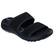 SKECHERS SPORTY SLIM Pantolette, Keilsandale, Strandschuh in veganer Verarbeitung schwarz 40 EU
