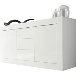 Sideboard INOSIGN "Basic", weiß (weiß hochglanz lack), B:160cm H:86cm T:43cm, Sideboards, Breite 160 cm, 2 Türen 3 Schubkästen