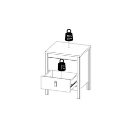 Home Affaire Nachtschrank  mit 2 Schubladen 43,6 x 38 x 54,1 cm Weiß