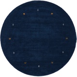 carpetfine Wollteppich »Gabbeh Uni«, rund, reine Wolle handgewebt, Gabbeh Tiermotiv warmes Raumklima viele Größen, blau