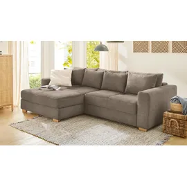 'massivart' Eckcouch Cord 2-Sitzer Grau