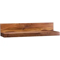 Wandregal `Nako` Massivholz: Flexibles Landhaus-Design, pflegeleicht. Braun, 80x23x17 cm | Kadima Design