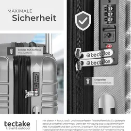 Tectake Koffer-Set 4-tlg. grau/silberfarben