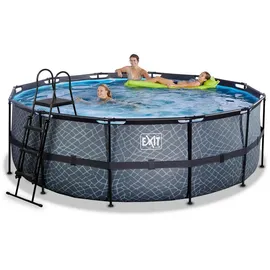 EXIT TOYS Stone Pool Set 427 x 122 cm inkl. Sandfilter grau