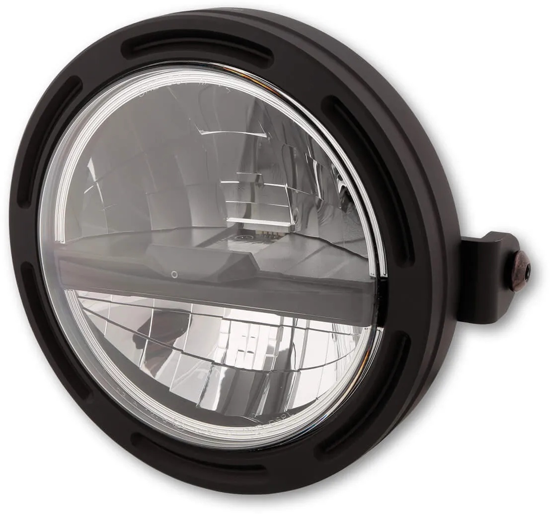 HIGHSIDER 5 3/4 Zoll LED-Scheinwerfer FRAME-R2 Typ 5, schwarz, seitliche Befestigung, schwarz