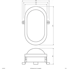 EVN LA120125 1 LED-Anbauleuchte IP54 Kunststoff