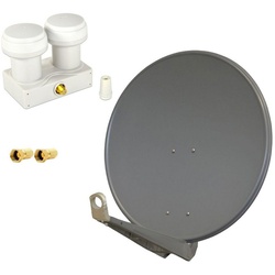 PremiumX DELUXE85 Alu 85cm Digital SAT Schüssel Anthrazit Monoblock Single LNB SAT-Antenne