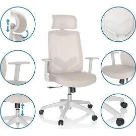HJH Office Bürostuhl MIKEO W Stoff Drehstuhl mit Armlehnen