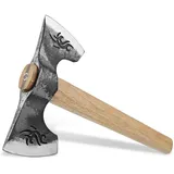 luxuskollektion Axt Doppelaxt Camping Outdoor Holzgriff Bushcraft Hellbraun