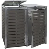 Mendler Mülltonnenverkleidung HWC-K14 117 x 144 x 102 cm anthrazit