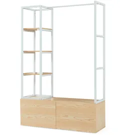 [en.casa] Garderobenständer Egmating 180 x 120 x 40 cm Weiß/Eiche