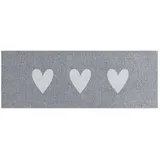 Eulenschnitt Kleine waschbare Fußmatte 25 x 75 cm Grau