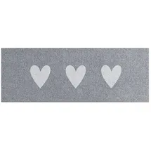 Eulenschnitt Kleine waschbare Fußmatte 25 x 75 cm Grau