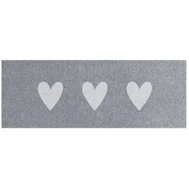 Eulenschnitt Kleine waschbare Fußmatte 25 x 75 cm Grau