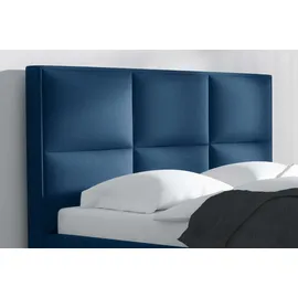 99rooms Jacob Polsterbett 140x200 cm Strukturstoff INARI Dunkelblau mit Bettkasten