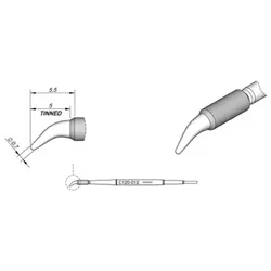 Entlötspitze Serie C120 Chip-Komponenten, C120012/ø0,7mm, gebogen