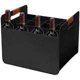 Flaschentasche 12 Flaschen Flaschenträger, Männerhandtasche Bier, Tragbare Filz Tasche Für Bierflaschen, Wiederverwendbare Wein Halter Tasche Getränketasche, Schwarz