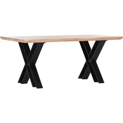 Esstisch GUTMANN FACTORY "Building", schwarz (natur, schwarz), B:180cm H:76cm T:90cm, Tische