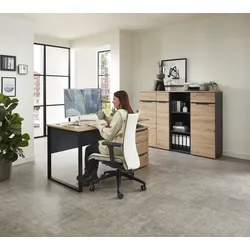 Schreibtisch INNOSTYLE, braun (artisan eiche, schwarz, artisan eiche), B:150cm H:77cm T:73cm, Tische