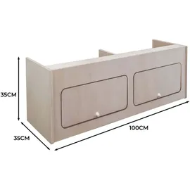MonsterShop Hängeschrank Birkensperrholz 100 cm x 35 cm x 35 cm bronze