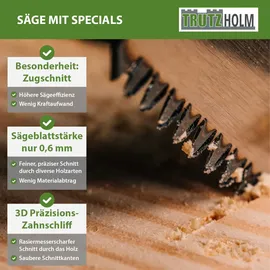Trutzholm Japansäge Kataba Karbonstahl 265 mm Sägeblatt Stärke 0,6 mm 3D Zahnschliff fl...