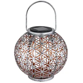 ETC Shop Solar Lampe Outdoor Solarleuchte orientalisch LED Solar Laterne Außen, Lichteffekt Lebensblume, 1x LED warmweiß, DxH 20x29 cm, Terrasse Garten, 2er