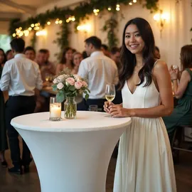 DEUBA Detex® Stehtischhusse Überzug Stretch Bezug Hochzeit