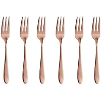 Sambonet Velvet Edelstahl/PVD Kupfer Kuchengabeln Set 6 - Kupfer