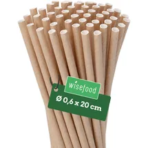 Wisefood Trinkhalme Papier Ø 0,6 x 20 cm 500 St. Braun