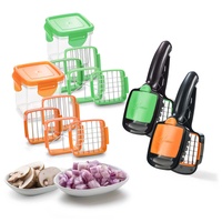 Genius Nicer Dicer Quick, Edelstahl, Kunststoff, Grün & Orange, 7 TLG