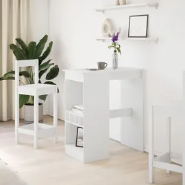 vidaXL Bartisch mit Regal 90 x 47,5 x 103,5 cm Weiß