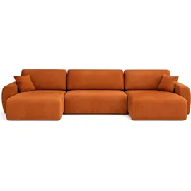 kaiser möbel Ecksofa mit Schlaffunktion und Bettkasten U-Form Ariel U XL, Veloursstoff Salvador, Braun - Braun