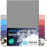 etérea Himmlische Qualität Spannbettlaken Jersey-Baumwolle 240 x 220 cm grau