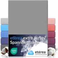 etérea Himmlische Qualität Spannbettlaken Jersey-Baumwolle 240 x 220 cm grau