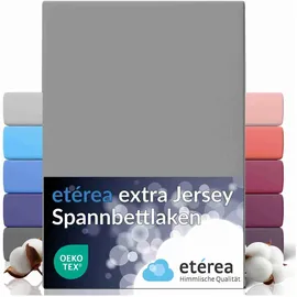 etérea Himmlische Qualität Spannbettlaken Jersey-Baumwolle 240 x 220 cm grau