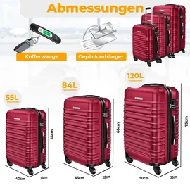 Kesser Koffer-Set 3-tlg. rot/abs