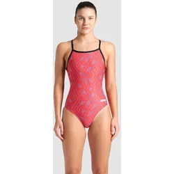 Badeanzug Damen arena Escape Lightdrop-Back - Black-team Red - 38