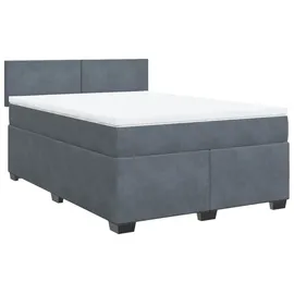vidaXL Boxspringbett 140 x 200 cm Dunkelgrau