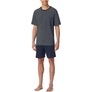 SCHIESSER Herren Schlafanzug kurz Rundhals - Nightwear Set, Nachtblau_182195, 62