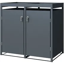 ML-Design Mülltonnenbox 2Er mit Pflanzdach 240L 132x80x124cm Anthrazit aus Stahl
