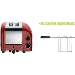 Classic Toaster Premium 2-Schlitz inkl. Gratis Sandwichzange Rot