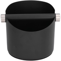 Abklopfbehälter für Siebträger, Abklopfbehälter Knock Box für Kaffeesatz, Kleine Klopf Schachtel für Barista mit Abnehmbarer Klopf Schlagstange, Kaffeesatz Abschlagbehälter(Black)
