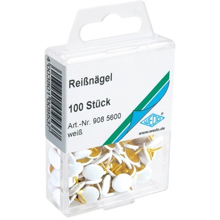 Wedo 9085600 Reißnägel (Kopfdurchmesser 10 mm, undurchdrückbar überkapselt) 100 Stück,