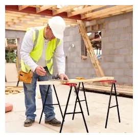 Relaxdays Arbeitsbock, 2er Set, klappbar, 100 kg, HxBxT: 78 x 100 x 49 cm, Allzweckbock Werkstatt, Stahl, rot/schwarz