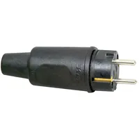 Kopp 179516009 Schutzkontaktstecker PA, Gummi 230 V Schwarz IP44