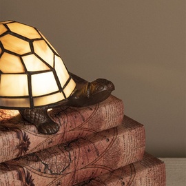 Clayre&Eef Tischlampe 5LL-6054 Schildkröte im Tiffany-Stil
