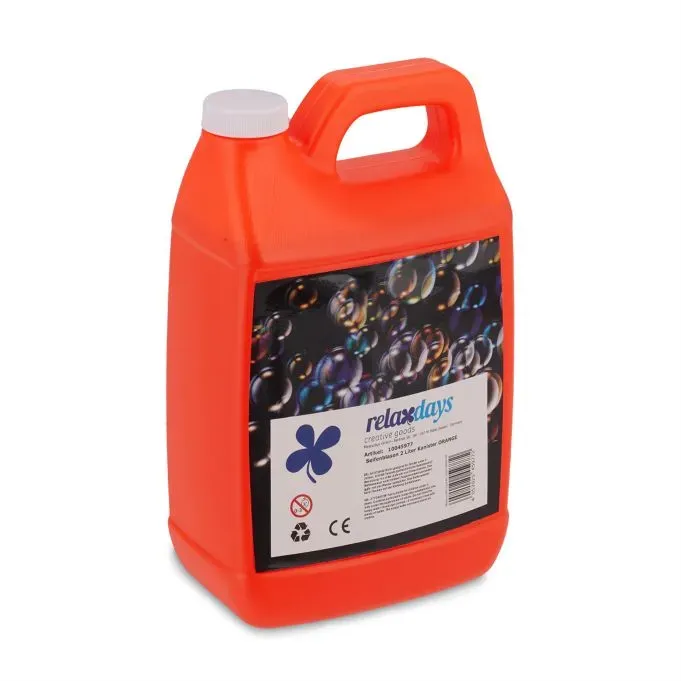 Relaxdays 2x Seifenblasen Nachfüllkanister 2 Liter Orange,Schwarz